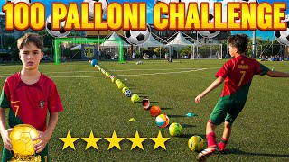 100 PALLONI FOOTBALL CHALLENGE MINI RONALDO Pallone d’oro dei bambini ⚽️🏆 [upl. by Trant]