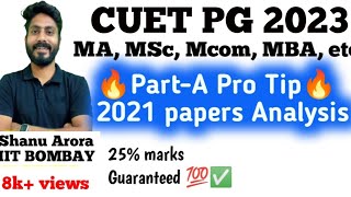 Tips for CUET PG part A  CUET PG 2021 PAPER solved compared [upl. by Akcinahs]