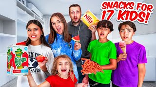 Snacks For 17 Kids  What Will They Choose [upl. by Liris]