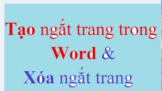 Cách tạo ngắt trang trong Word 2016  Next page  Học Word 2010 – 2013 – 2016 [upl. by Ignaz]