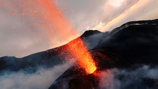 Stromboli Volcano  FPV drone flight through erupting lava [upl. by Aneladdam939]