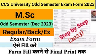 How to Fill CCS University Examination Form 2023  CCSU MSc Odd Semester Exam Form Kaise Fill Kare [upl. by Owiat279]