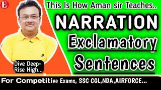 Narration  Exclamatory Sentence  rules  Direct Indirect in English grammar in Hindi  part 1 [upl. by Ahsinuq340]