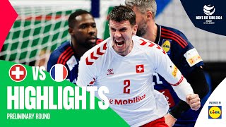 Swiss arent afraid of the Olympic champs  Switzerland vs France  Highlights  Mens EHF EURO 2024 [upl. by Apps]