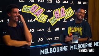 Nick Kyrgios jokes with journalist FUNNY  2022 HD [upl. by Eiltan]