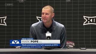 2023 Big12 Basketball Tip Off  BYU Mens Basketball Head Coach Mark Pope Press Conference [upl. by Nnylrats]