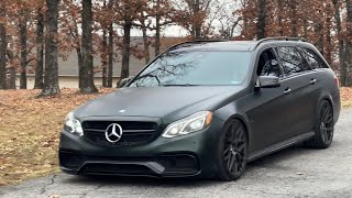 E63S Straight piped with big turbos sounds evil [upl. by Sucirdor]