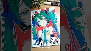 Drawing Hatsune Miku✨ Coffee Art プロセカ hatsunemiku 初音ミク art shorts [upl. by Toll333]