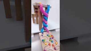 marble Run Race ASMR 147 Wooden Wave Course Colorful Marbles marblerun marblerunrace asmr [upl. by Grimonia]