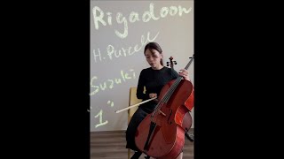 Rigadoon by HPurcell Suzuki cello book 1 No13 [upl. by Ardnuek]