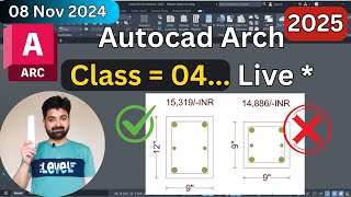 Structure Columns and Autocad Architecture Class 04  Latest Live Class 8th Nov 2024 [upl. by Aneled]