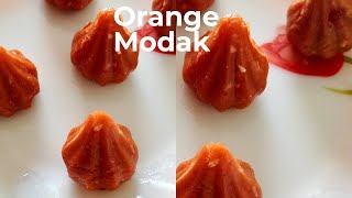 Orange Modak SHORTS Orange modak from Biscuit biscuit10 min recipemodak recipe10 मिनिटात मोदक [upl. by Aeret]