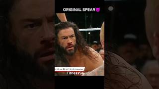 Jey uso Duplicate Spear vs Roman Reigns Original Spear 👿 shorts viral romanreigns [upl. by Alleacim]