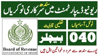 Ravnue department Sindh government jobs 2024 [upl. by Bucher]