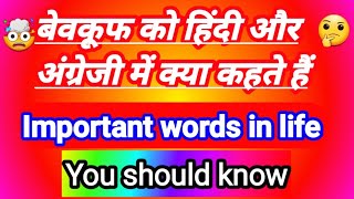 Bewakoof ko english mein kya kahate hain  Bewakoof meaning in english [upl. by Asined]