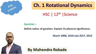 Define radius of gyration Explain its physical significance [upl. by Naamann]