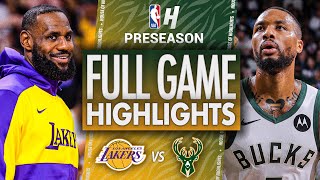 Los Angeles Lakers vs Milwaukee Bucks  Full Game Highlights  October 10 2024 NBA Preseason [upl. by Kendell]