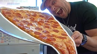 Worlds LARGEST Pizza Slice Challenge [upl. by Niltac]