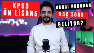 KPSS ÖN LİSANS HANGİ KONUDAN KAÇ SORU GELİYOR [upl. by Saxet895]