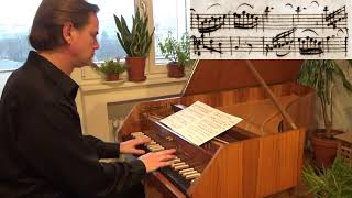 J S Bach  Invention 3 in D major BWV 774 with scrolling score [upl. by Aria]