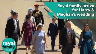 Princess Beatrice Eugenie Princess Anne Prince Edward arrive at Royal Wedding [upl. by Doreg]