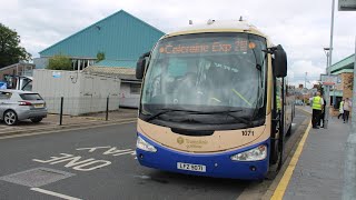 A ride on Translink Goldline Scania Irizar I4 1071 on the 218 [upl. by Rfinnej34]