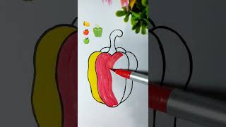 Satisfying Arts 🫑🍋🍎🍏 shorts satisfying trending art [upl. by Ahsoet]