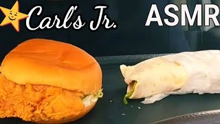 ASMR EATING l CARLS JR® HANDBREADED CHICKEN SANDWICH amp CHICKEN TENDER WRAP l MUKBANG I [upl. by Germano115]