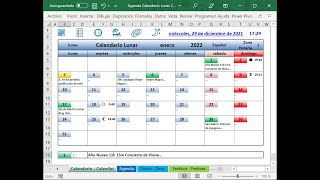 Agenda Calendario Lunar con fórmulas en Excel [upl. by Bren503]