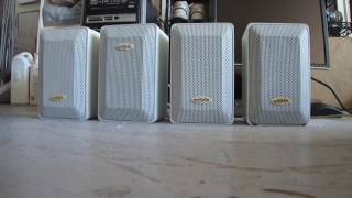 Optimus Pro 7AV White Bookshelf SPEAKERS sound playing [upl. by Dinerman]