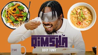 quotአይመርዙኝም ብዬ አስባለውquotBboy Tomy Tries Mystery Dishes Blindfolded Taste Test Challenge qimsha Ep 2 [upl. by Saimon108]