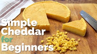 Home Cheesemaking  no special equipment required  Easy Farmhouse Cheddar Hard Cheese Recipe [upl. by Conlan]