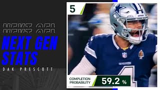 Next Gen Stats Dak Prescotts 5 Most Improbable Completions  Week 17  DETvsDAL  Cowboys 2023 [upl. by Willette392]