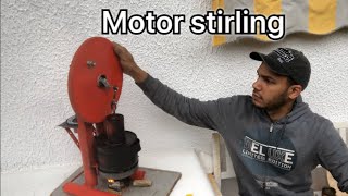 Motor stirling grande 60cm para generador eléctrico ⚡️ con biomasa manualmundo [upl. by Asilram]