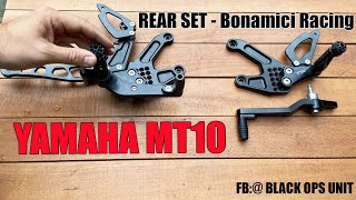 Yamaha MT10 Rear Sets Bonamici Racing how to install [upl. by Darlleen]