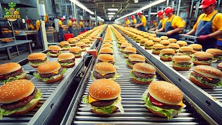 How McDonalds Hamburgers Are Made in a Factory  Hamburgers Factory Process [upl. by Eslek]