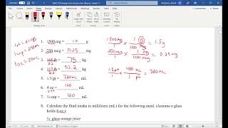 Dosage Calculation Review Full 25 Question Test Walk Through BO [upl. by Ardnatal]