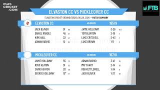 Elvaston CC 2nd XI v Mickleover CC 2nd XI [upl. by Enilav546]