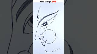 Maa durga face pencil sketch  durga maa face shorts drawings [upl. by Nnalatsyrc]