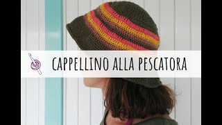 Come fare un cappello alla pescatora  Tutorial uncinetto [upl. by Lessur]