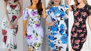 beautiful cocktail dresses for party The latest fashion models for this year printed bodycon dress 👗 [upl. by Nimzay]