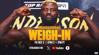 Efe Ajagba vs Joe Goodall  OFFICIAL WEIGHIN [upl. by Oakes342]