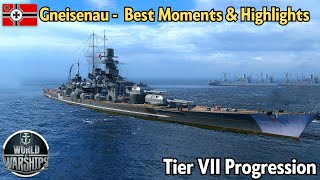 Battleship Gneisenaus Triumph  Best Moments amp Highlights  World of Warships [upl. by Noyahs]