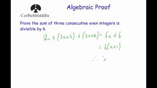 Algebraic Proof  Corbettmaths [upl. by Shulem245]