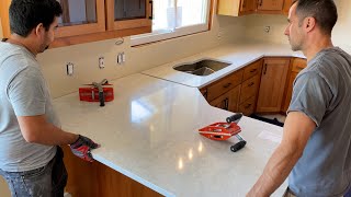 Kitchen Remodel Part 11 – New Quartz Countertops Installed [upl. by Nivrem]