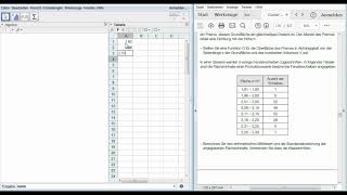 GeoGebra  Statistische Kennzahlen Mittelwert Medien Standardabweichung mit Häufigkeitsliste [upl. by Mendelson]