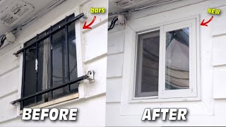 How to Install a window  Start to Finish Extreme Master bathroom Renovation [upl. by Vitoria292]