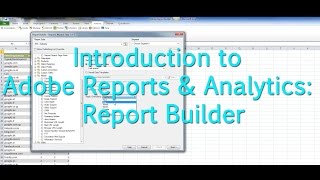 Tutorial Adobe Analytics  Report Builder [upl. by Manya]