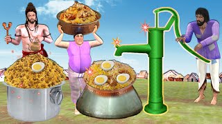 Magical Hand Pump Biryani Chicken Biryani Street Food Hindi Kahaniya Hindi Moral Story Comedy Video [upl. by Margie471]