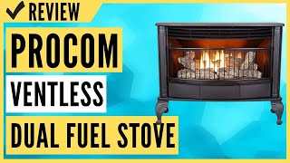 ProCom Ventless Dual Fuel Stove25000 BTU Model QNSD250T Review [upl. by Treulich]